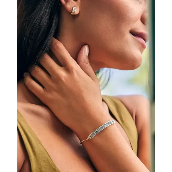 Kendra Scott Jack Adjustable Silver Chain Charcoal Gray Crystal Bracelet Image 2 Kiefer Jewelers Lutz, FL