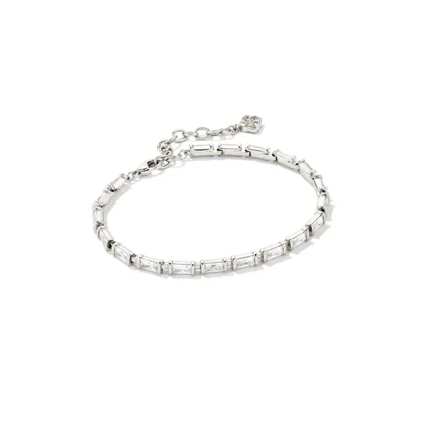 Kendra Scott Juliette Silver White Crystal Chain Bracelet Kiefer Jewelers Lutz, FL