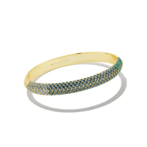 Kendra Scott Mikki Gold White Crystal Pave Bangle Bracelet Kiefer Jewelers Lutz, FL