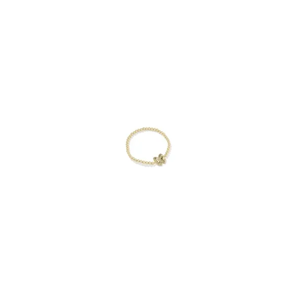Haley Gold Bow Stretch Beaded Bracelet with Blush Ivory Mother-of-Pearl by Kendra Scott Image 2 Kiefer Jewelers Lutz, FL