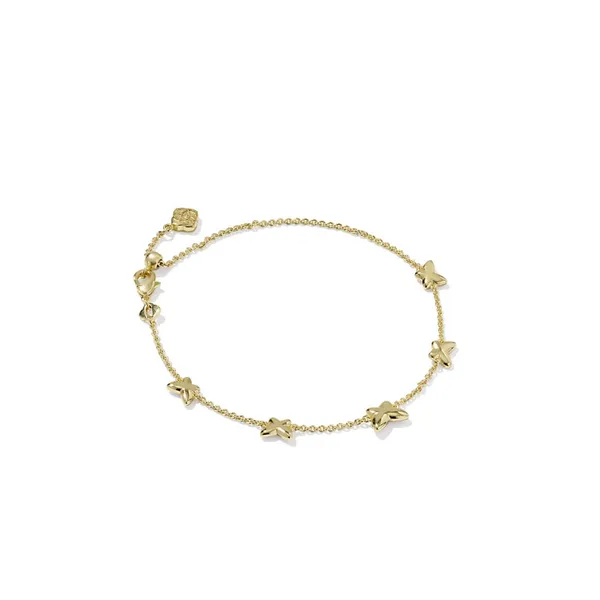 Lillia Butterfly Gold with Pink Enamel Delicate Chain Bracelet by Kendra Scott Image 2 Kiefer Jewelers Lutz, FL