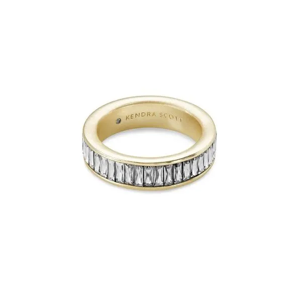 Kendra Scott Jack Gold Band Ring in White Crystal Kiefer Jewelers Lutz, FL