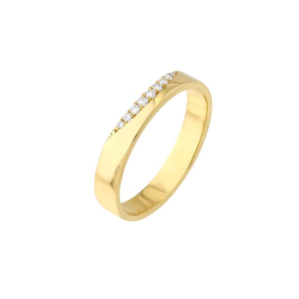 14K Diamond Curved Side Polished Ring Image 2 Kiefer Jewelers Lutz, FL