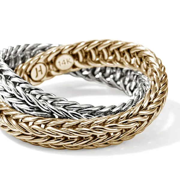 John Hardy 14KY and SS Kami Crossover Ring Image 2 Kiefer Jewelers Lutz, FL