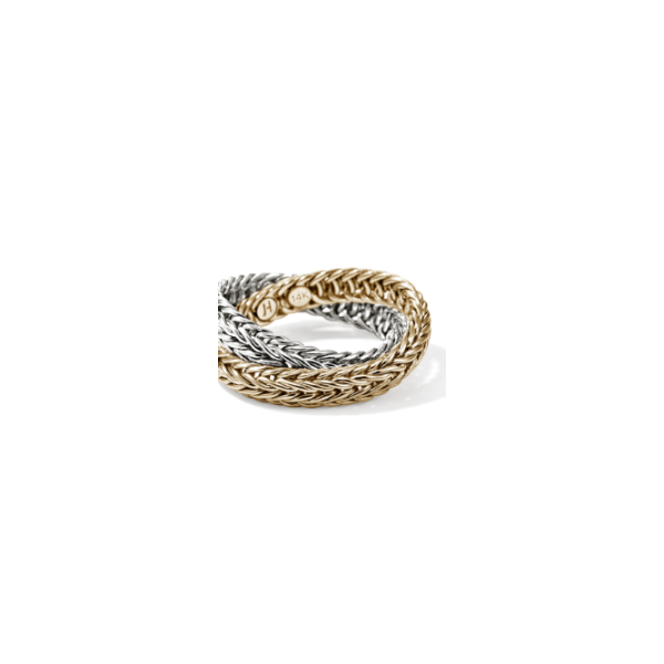 John Hardy 14KY and SS Kami Crossover Ring Image 2 Kiefer Jewelers Lutz, FL