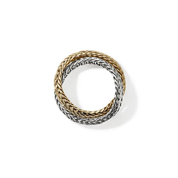 John Hardy 14KY and SS Kami Crossover Ring Image 3 Kiefer Jewelers Lutz, FL