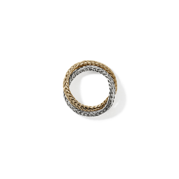 John Hardy 14KY and SS Kami Crossover Ring Image 3 Kiefer Jewelers Lutz, FL