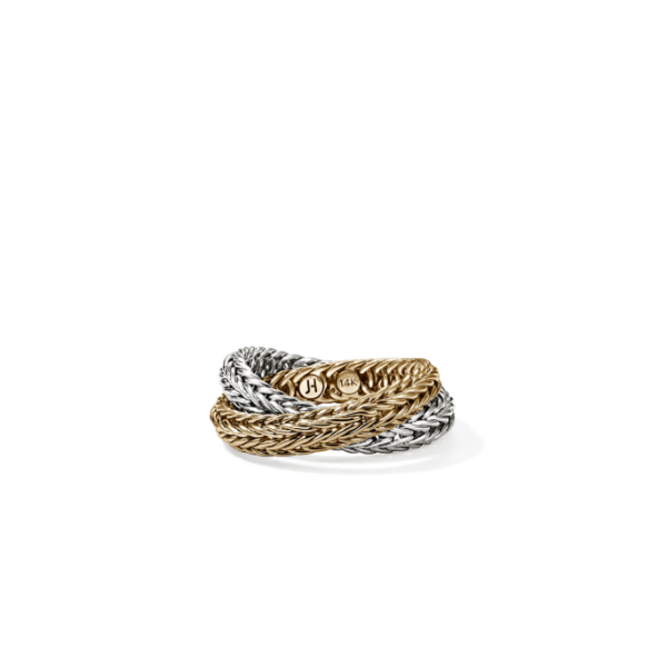 John Hardy 14KY and SS Kami Crossover Ring Kiefer Jewelers Lutz, FL