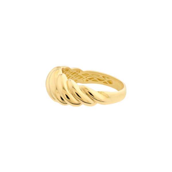 14KY Polished Twist Ribbed Ring Image 3 Kiefer Jewelers Lutz, FL