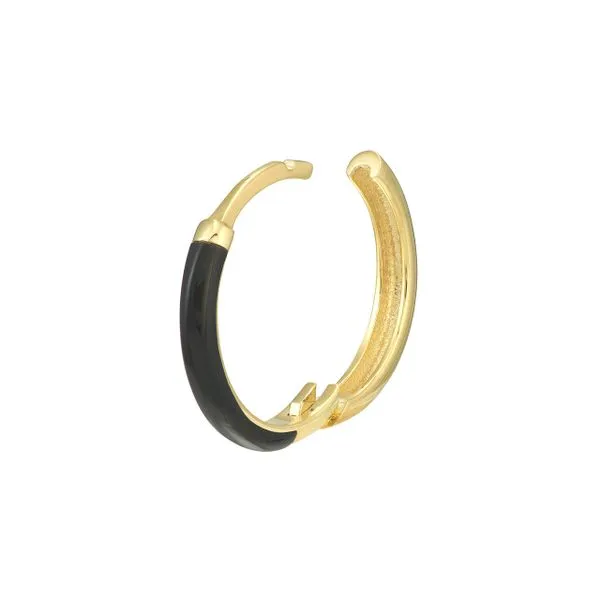 14K Black Enamel Hoop Earrings Image 3 Kiefer Jewelers Lutz, FL