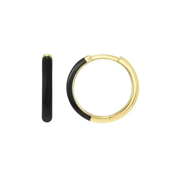 14K Black Enamel Hoop Earrings Kiefer Jewelers Lutz, FL