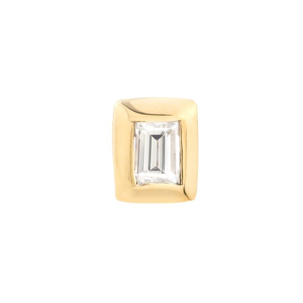 14K Diamond Rectangular Stud Earring Image 2 Kiefer Jewelers Lutz, FL