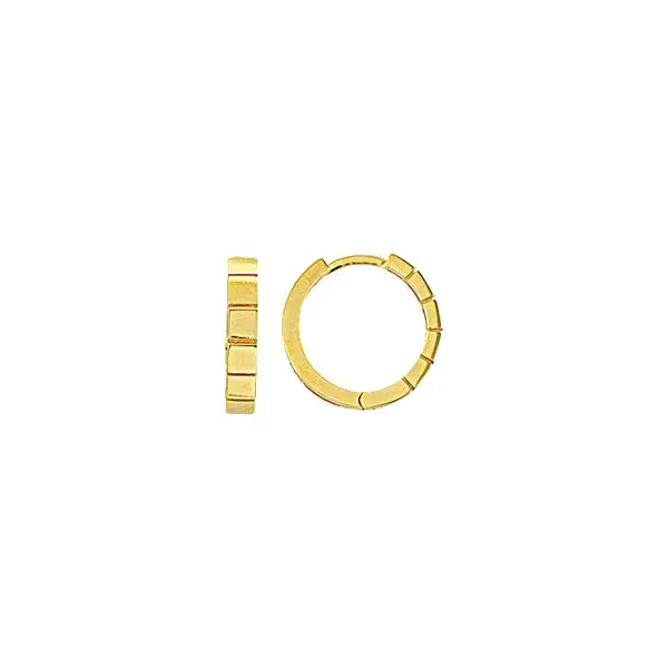 14K Square Design Small Huggie Earring Kiefer Jewelers Lutz, FL