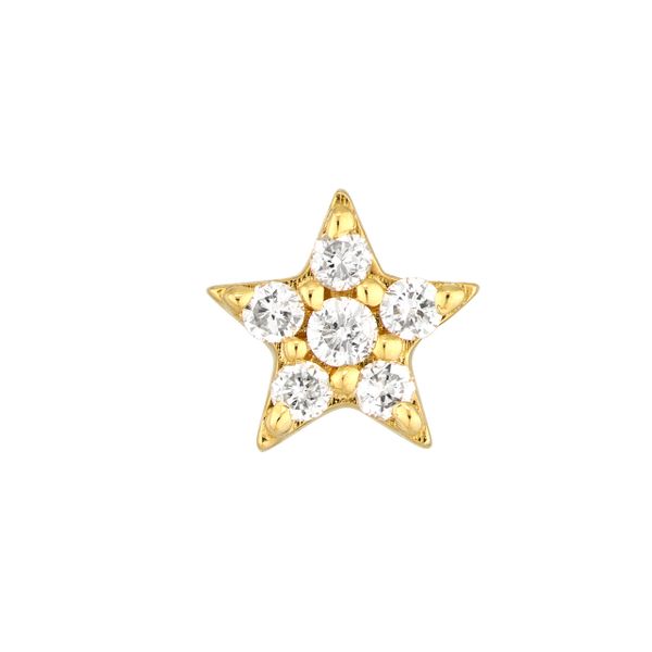 14K Diamond Star Earrings Image 2 Kiefer Jewelers Lutz, FL