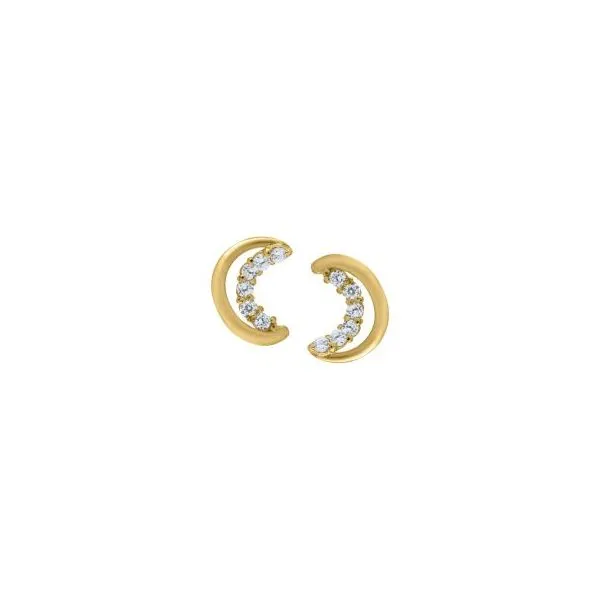 14K 1/2 Moon w/White CZ Kiefer Jewelers Lutz, FL