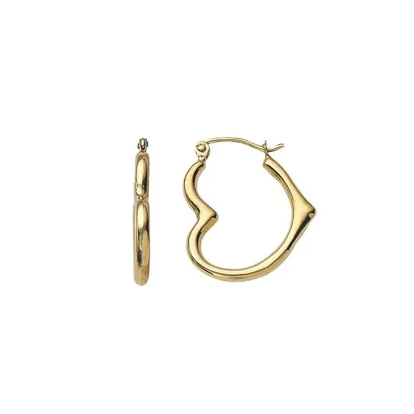 14K Polished Heart Shaped Hoops Kiefer Jewelers Lutz, FL