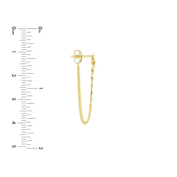 14K 50/50 Front to Back Curb Earring Image 4 Kiefer Jewelers Lutz, FL