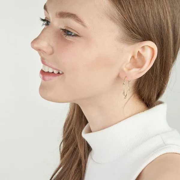 14K Oval Wire Hoop Earrings Image 2 Kiefer Jewelers Lutz, FL