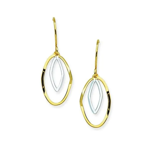 14K 2T Floating Ovals Dangle Earrings Kiefer Jewelers Lutz, FL