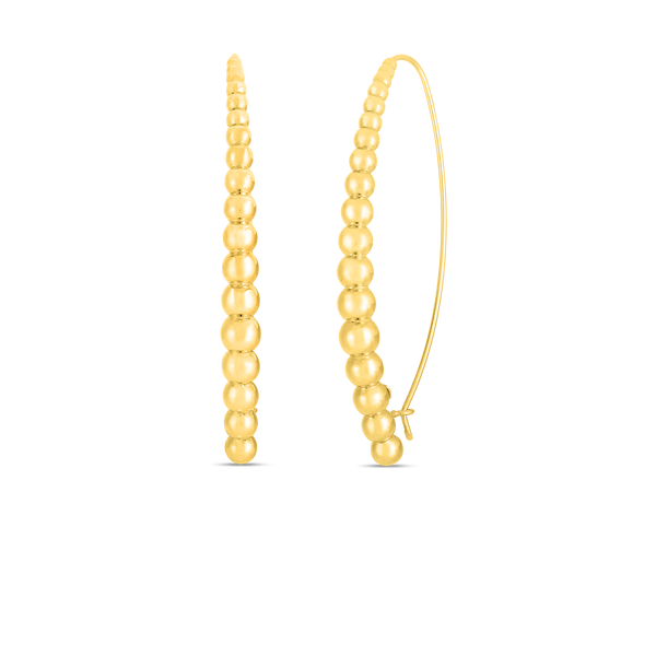 Roberto Coin 18K Designer Gold Graduated Bead Threader Earrings Kiefer Jewelers Lutz, FL
