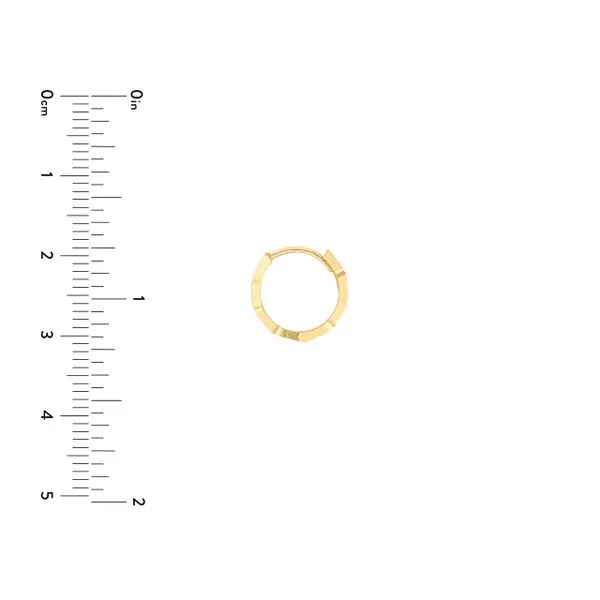 14K Diamond Cut Huggie Earrings Image 4 Kiefer Jewelers Lutz, FL