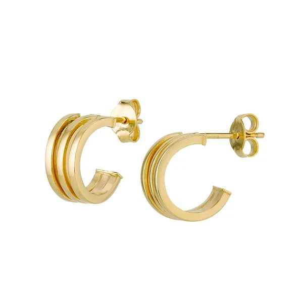 14K Polished Triple Hoop Earrings Kiefer Jewelers Lutz, FL