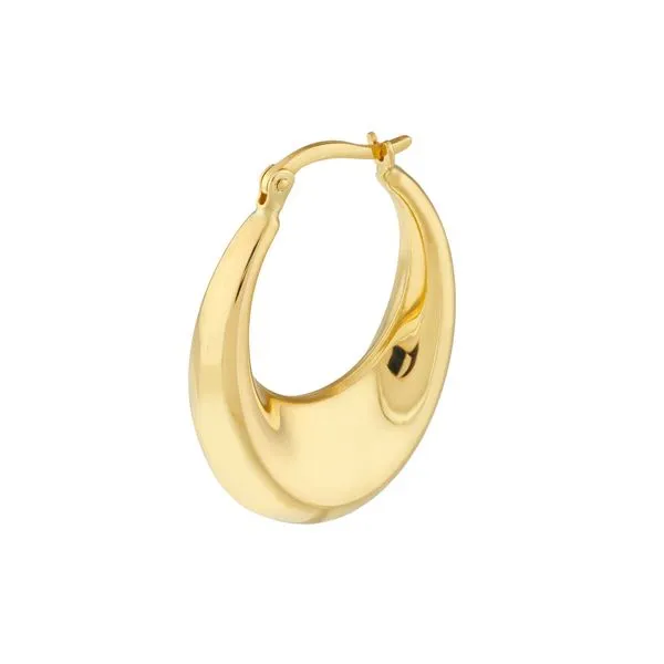 14K Grad Puff Hoop Earrings Image 2 Kiefer Jewelers Lutz, FL