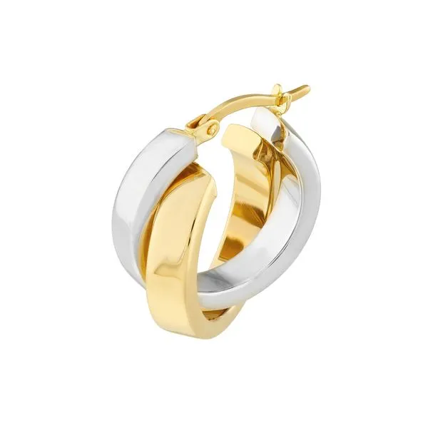14K Criss-Cross Hoop Earrings Image 2 Kiefer Jewelers Lutz, FL