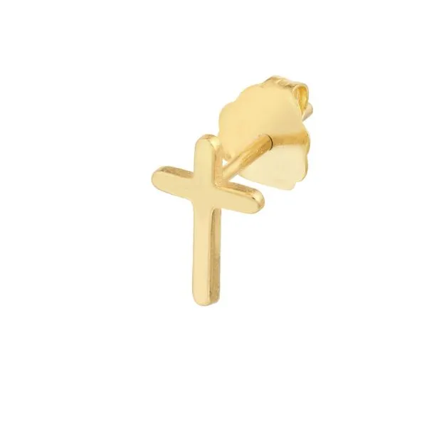 14K Cross Stud Earring Image 2 Kiefer Jewelers Lutz, FL