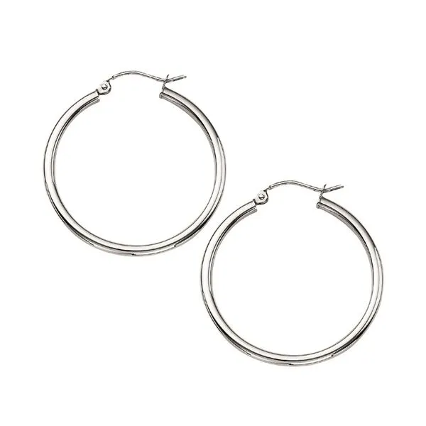 14KW 30mm Polished Hoops Kiefer Jewelers Lutz, FL