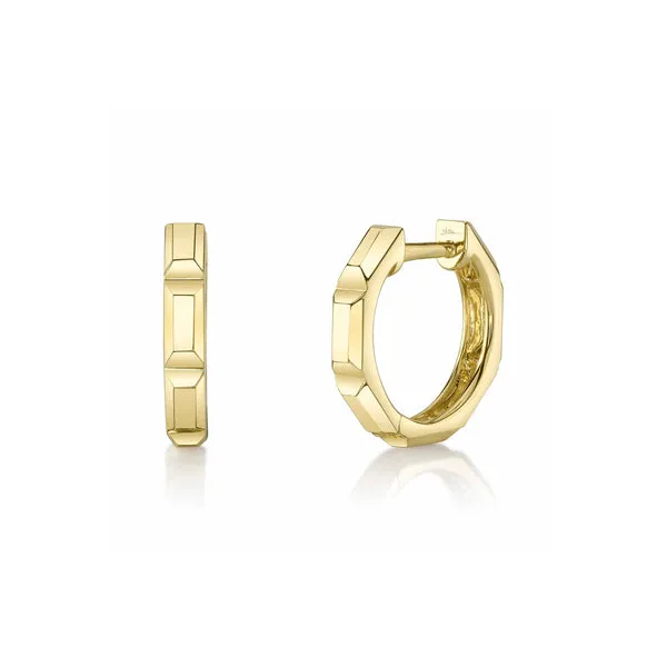 14KY Octagon Geo Cut Huggie Earrings by Shy Creation Kiefer Jewelers Lutz, FL