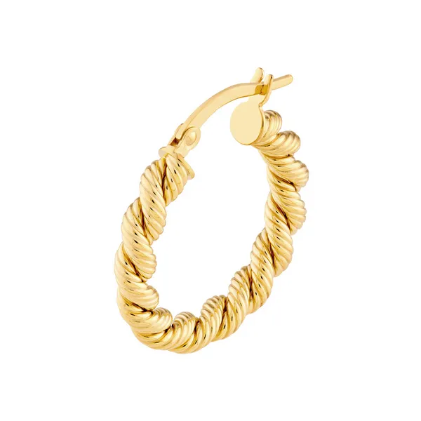 14KY Twist Rope Hoop Earrings Image 2 Kiefer Jewelers Lutz, FL