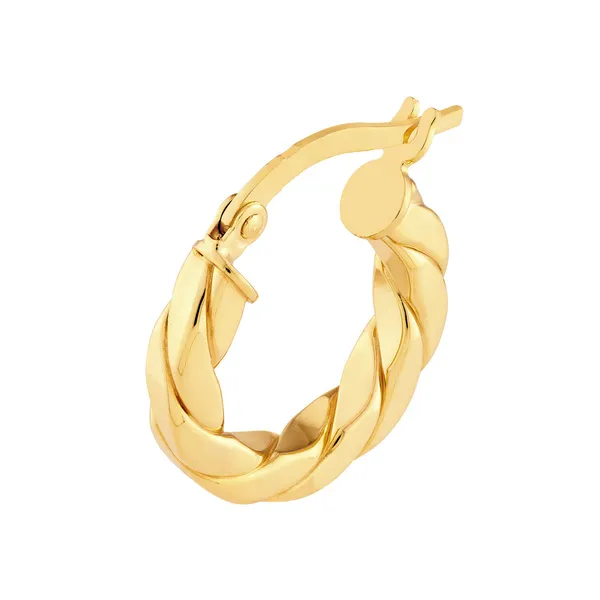 14KY Twist Square Tube Hoop Earrings Image 2 Kiefer Jewelers Lutz, FL