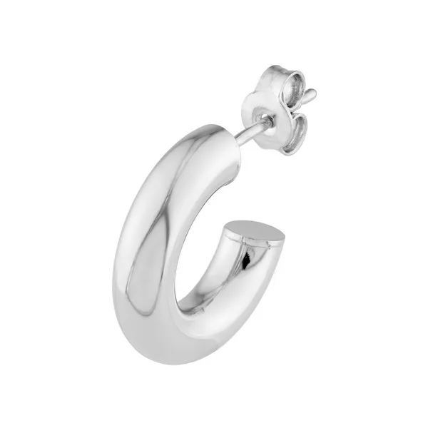 14KW Polished Open Hoop Earrings Image 2 Kiefer Jewelers Lutz, FL