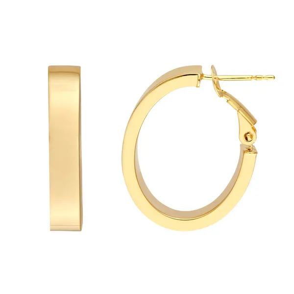 14KY Rectangle Tube Oval Hoop Earrings Kiefer Jewelers Lutz, FL