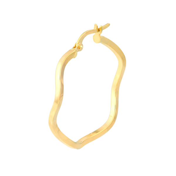 14KY Square Wavy Hoop Earrings Image 2 Kiefer Jewelers Lutz, FL