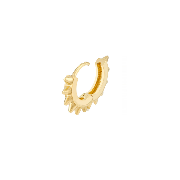 14KY Spike Huggie Hoop Earrings Image 3 Kiefer Jewelers Lutz, FL