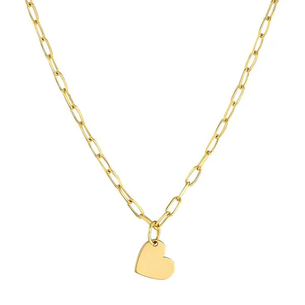 14K Dangle Heart Paper Clip Chain Kiefer Jewelers Lutz, FL