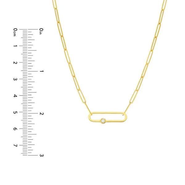 14K .05 CTW Diamond Fancy PaperClip Necklace Image 5 Kiefer Jewelers Lutz, FL