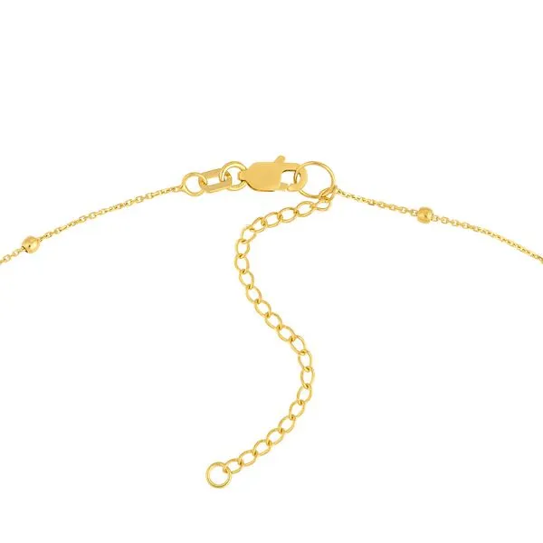 14KY Love Knot on Beaded Station Necklace Image 4 Kiefer Jewelers Lutz, FL