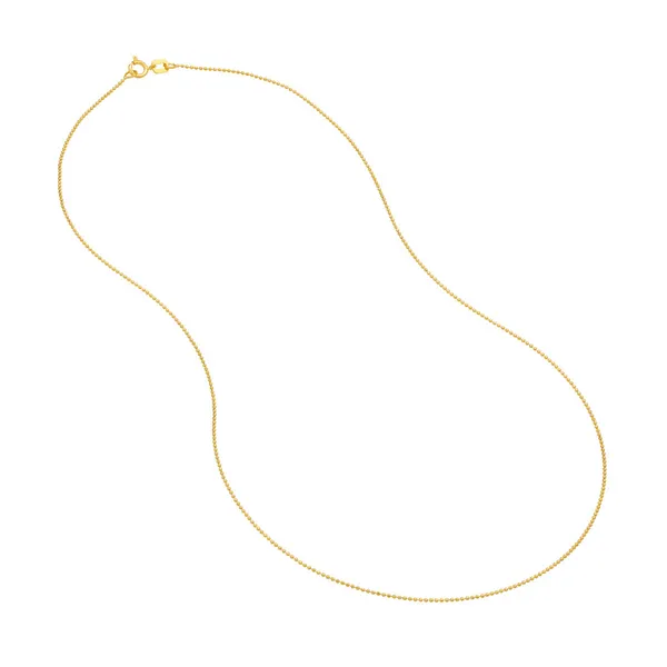 14KY Diamond Cut Bead Chain with Spring Ring Image 2 Kiefer Jewelers Lutz, FL