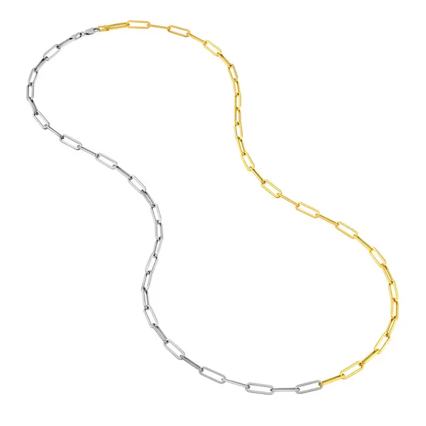 14KYW Hollow Paperclip Chain Image 2 Kiefer Jewelers Lutz, FL