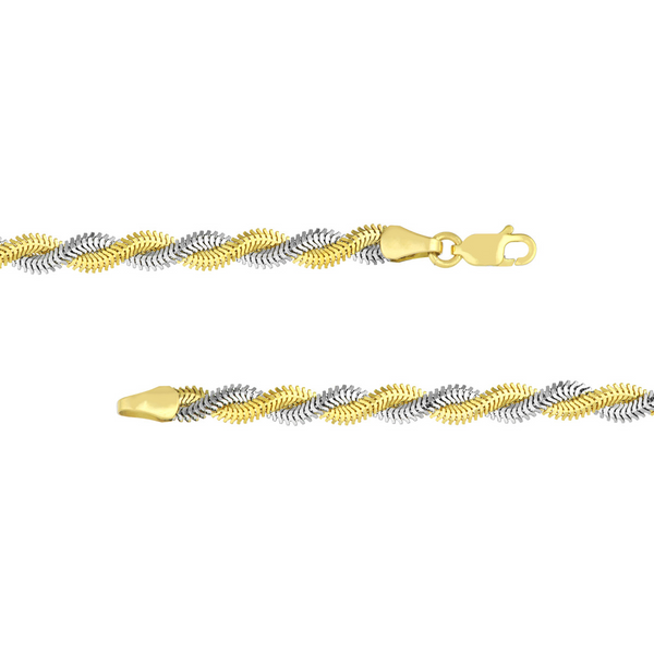 14KYW Braided Snake Necklace Image 3 Kiefer Jewelers Lutz, FL