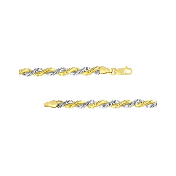 14KYW Braided Snake Necklace Image 3 Kiefer Jewelers Lutz, FL