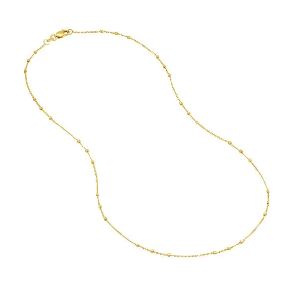 14KY Triple Bead Saturn Anklet Image 2 Kiefer Jewelers Lutz, FL