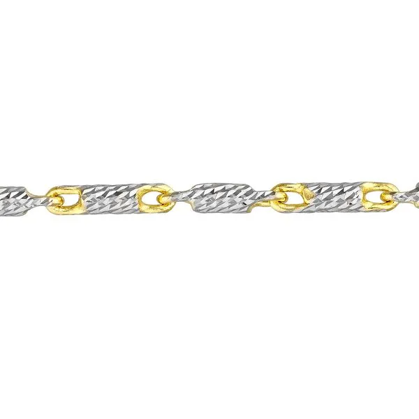 14KYW Diamond Cut Adjustable Anklet Image 2 Kiefer Jewelers Lutz, FL