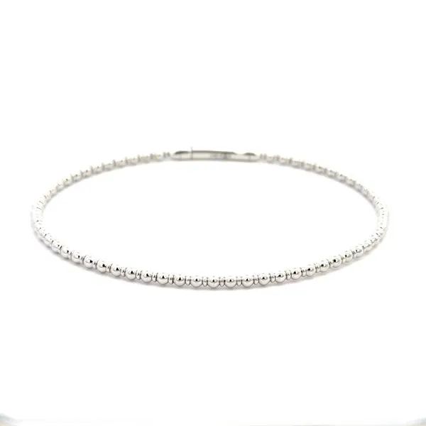 14KW Beaded Flexie Bangle Bracelet Image 2 Kiefer Jewelers Lutz, FL