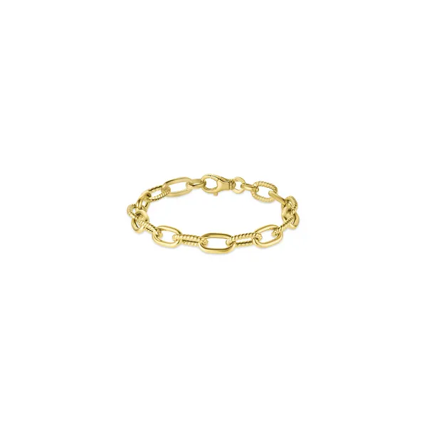 14KY Alternating Twisted and Paperclip Link Bracelet Kiefer Jewelers Lutz, FL