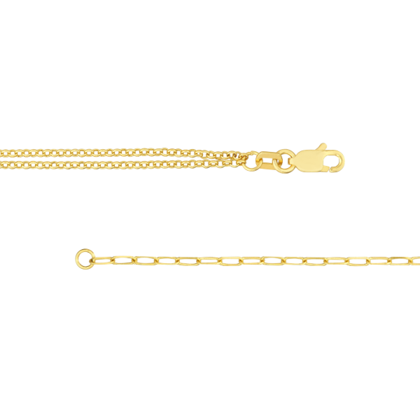 14KY Heart Paperclip and Double Rolo Bracelet Image 3 Kiefer Jewelers Lutz, FL