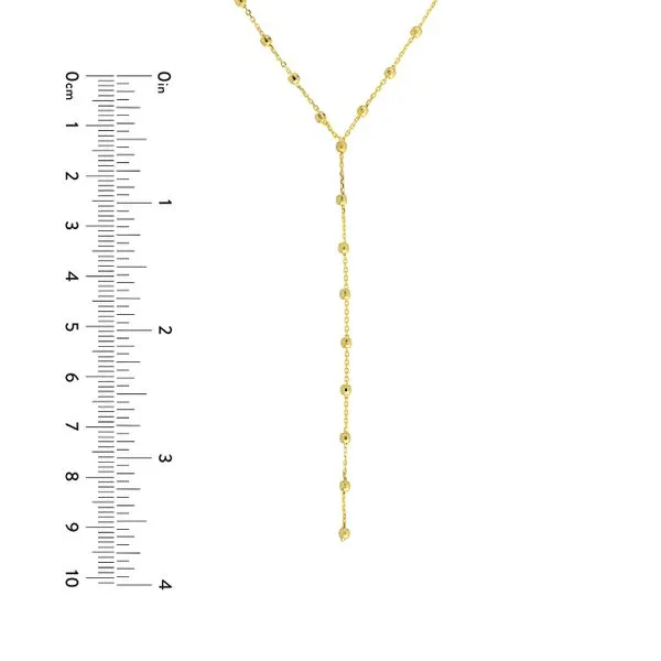 14K Adjustable Beaded Lariat Necklace Image 5 Kiefer Jewelers Lutz, FL